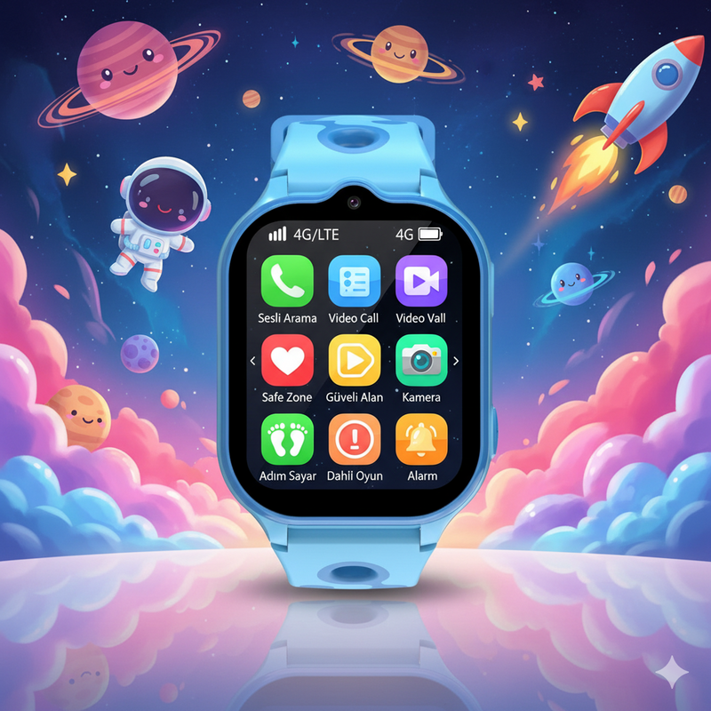 KN8101 M Akıllı Çocuk Saati 4g Sim Kart Destekli Görüntülü Görüşme Özelliği
