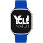 You Watch A8-A84 You Smart Silver & Blue Silicon Unisex Kol Saati - Görsel 2