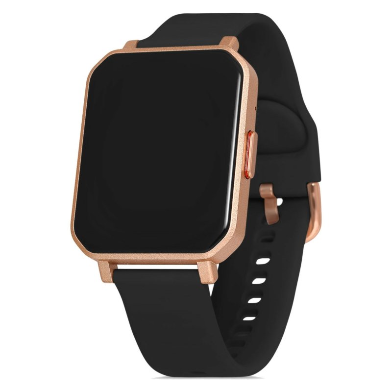 You Watch F12-Yf123 You Smart Rose & Black Silicon Unisex Kol Saati