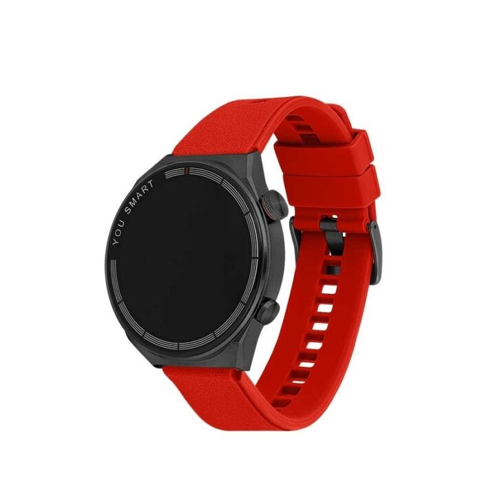 You Watch R13-Ar134 You Smart Black Metal & Red Silicon Unisex Kol Saati - Görsel 5